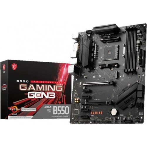 Материнська плата MSI B550 GAMING GEN3 sAM4, 4xDDR4, M.2, 1хHDMI, 1хDVI-D, ATX