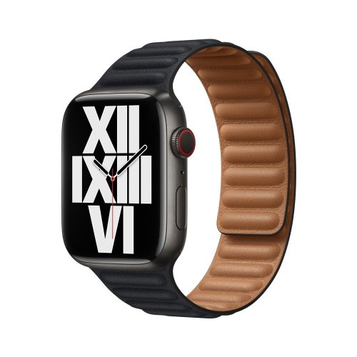 Ремінець Apple Watch 45mm Midnight Leather Link - S/M (ML813ZM/A)
