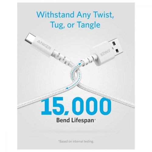 Кабель ANKER Powerline Select+ USB-C to USB-A 2.0 - 0.9м, White