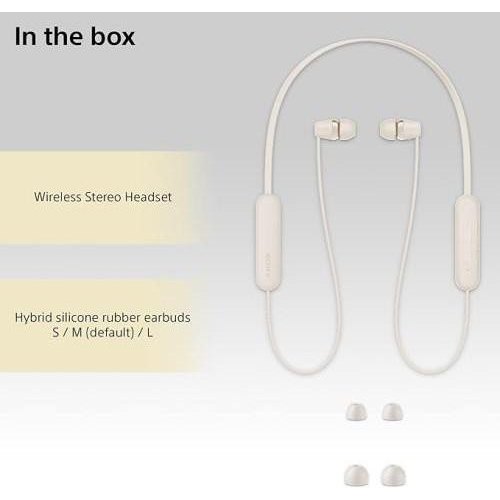 Навушники бездротові, Sony WI-C100 In-ear IPX4 Wireless Beige (WIC100C.CE7)