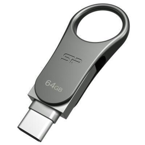 USB флеш Silicon Power 64 GB Mobile C80 Silver USB 3.1(SP064GBUC3C80V1S)