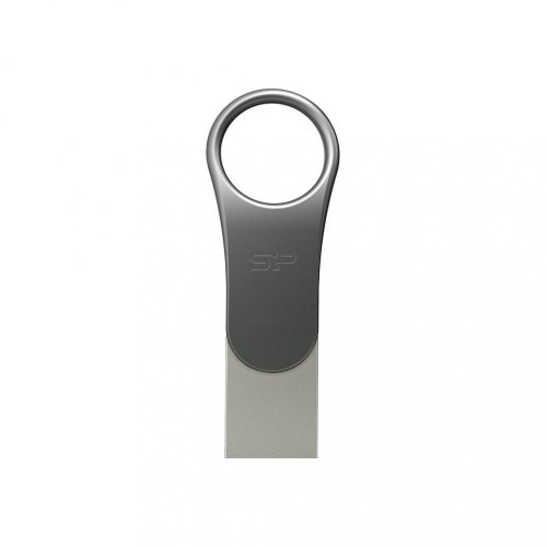 USB флешSilicon Power 128 GB DriveMobile C80 USB 3.1 + Type-C, Silver (SP128GBUC3C80V1S)