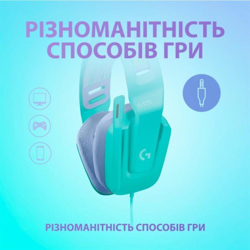 Гарнітура дротова, Logitech G335 Wired Gaming Headset - MINT - 3.5 MM - EMEA - 914