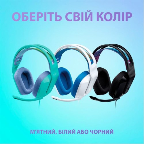 Гарнітура дротова, Logitech G335 Wired Gaming Headset - MINT - 3.5 MM - EMEA - 914