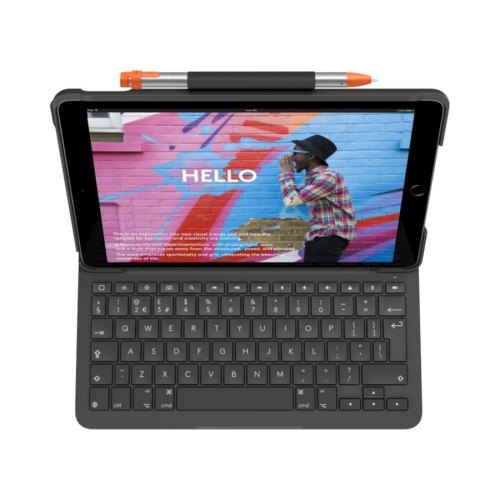 Чохол з клавіатурою, LOGITECH Slim Folio for iPad (7th, 8th, 9th generation) - GRAPHITE - UK - BT - INTNL - OTHER