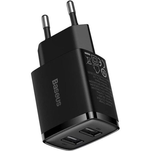 Зарядний пристрій 2xUSB 10.5W (USB-A) Чорний Baseus
