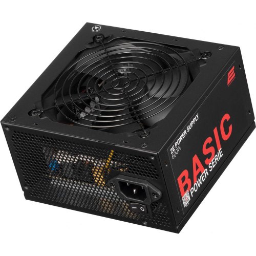 Блок живлення 2E BASIC POWER  (600W), 80%, 120mm, 1xMB 24pin(20+4), 1xCPU 8pin(4+4), 3xMolex, 4xSATA, 2xPCIe 8pin(6+2)
