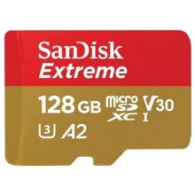 Карта пам'яті SanDisk microSD  128GB C10 UHS-I U3 R190/W90MB/s Extreme V30 + SD