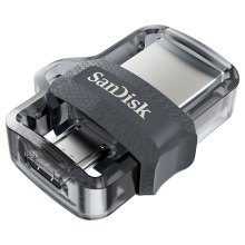 USB флеш 256GB SanDisk Ultra Dual Drive m3.0 USB Type A, microUSB (SDDD3-256G-G46) пластик сірий USB3.0