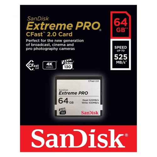 Карта пам'яті SanDisk Extreme PRO CFAST 2.0 64GB 525MB/s VPG130