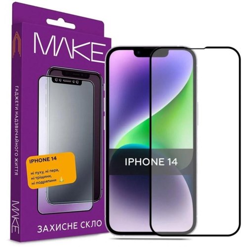 Захисне скло Make для Apple iPhone 14 Plus, Black