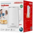 Електрочайник Ardesto 1.5л, Strix, подвійні стінки, білий глянець