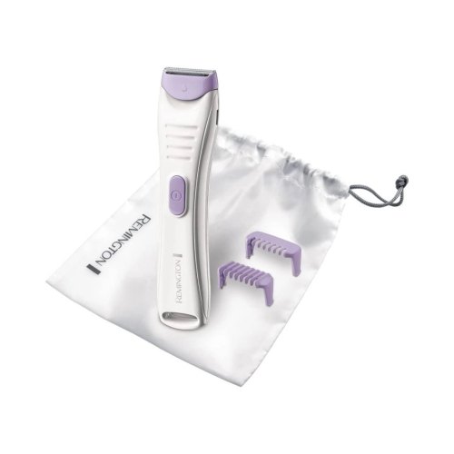 Тример Remington, для тіла та інтимних зон Smooth&Silky, акумулятор, 2 насадки, для жінок, кейс, сталь, фіолетовий