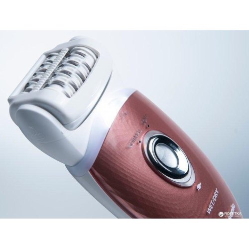 Епілятор Panasonic пінцетний, акумуляторний, 48 пінцетів, вологе/сухе гоління, 6 насадок, з підсвіткою, біло-рожевий