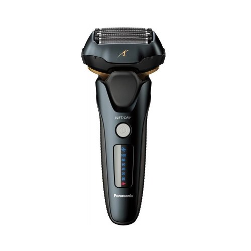 Бритва електрична Panasonic сіткова, головок-5, Li-Ion, сухий+вологий, тример, док-станція , чорно-синій