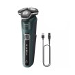 Бритва електр. Philips роторна Series 5000, 9Вт,  бритв.головок-3, Li-Ion, сух.+волог., тример, чорно-зелений