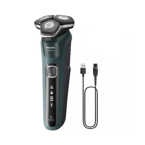 Бритва електр. Philips роторна Series 5000, 9Вт,  бритв.головок-3, Li-Ion, сух.+волог., тример, чорно-зелений