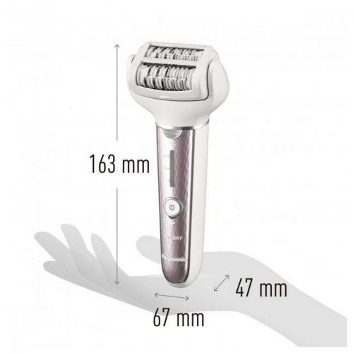 Епілятор Panasonic пінцетний, акумуляторний , пінцет.-60, волог.+сух., насадок-4, футляр , біло-фіолетовий