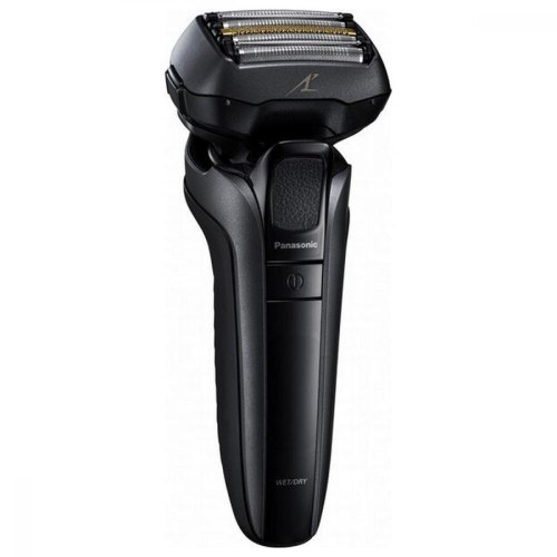 Бритва електрична Panasonic сіткова, 14000 об/хв, головок-5, Li-Ion, сухий+вологий, тример, чохол, Док-станція, чорний