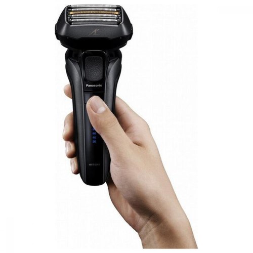 Бритва електрична Panasonic сіткова, 14000 об/хв, головок-5, Li-Ion, сухий+вологий, тример, чохол, Док-станція, чорний