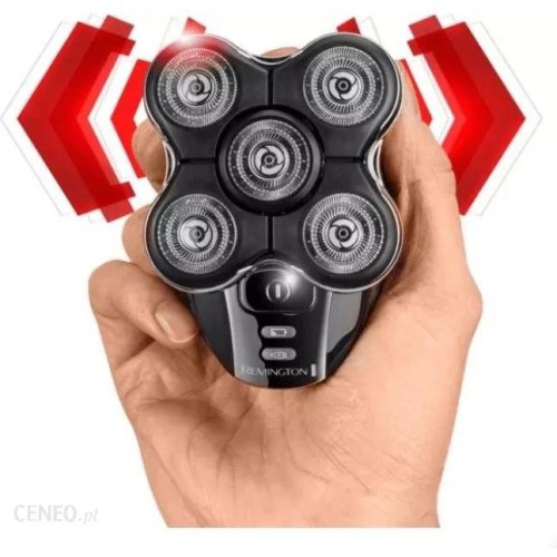 Бритва електрична для голови Remington роторна Ultimate Series RX5, 5 головок для бриття, сухе/вологе бриття, тример, кейс, чорний