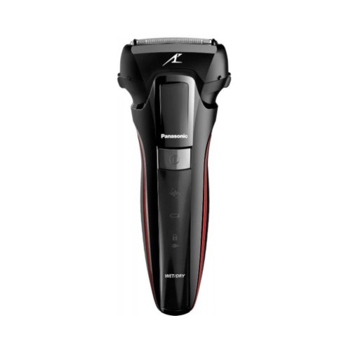 Бритва електрична Panasonic сіткова, 13000 об/хв, 3 головки для бриття, Li-Ion, сухе/вологе бриття, тример, 2 насадки, док-станція, чорний