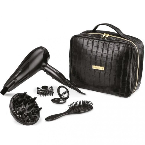 Фен Remington Style Edition, 2200Вт, 3 режими, іоніз-я,хол. обдув, дифузор, гребінець, зажими, дзеркало, кейс, чорний