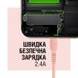 Кабель синхронізації AccLab AL-CBCOLOR-M1PH USB to Micro USB 2,4A 1,2м Peach