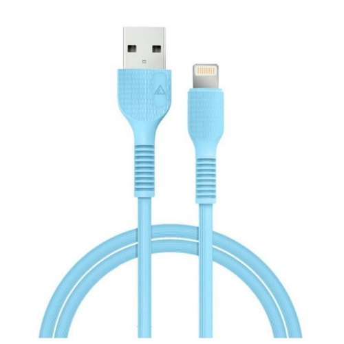 Кабель синхронізації AccLab AL-CBCOLOR-L1BL USB to Lightning 2,4A 1,2м Blue