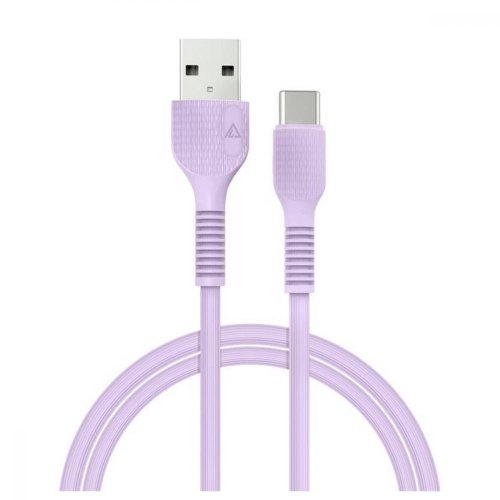 Кабель синхронізації AccLab AL-CBCOLOR-T1PP USB to Type-C 2,4A 1,2м Purple
