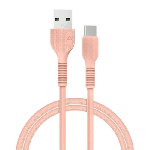 Кабель синхронізації AccLab AL-CBCOLOR-T1PH USB to Type-C 2,4A 1,2м Peach