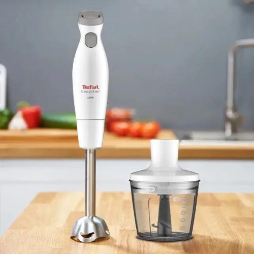 Блендер Tefal заглибний Easychef 450Вт, 3в1, чаша-800мл, чопер-500мл, турборежим, білий