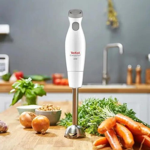 Блендер Tefal заглибний Easychef 450Вт, 3в1, чаша-800мл, чопер-500мл, турборежим, білий