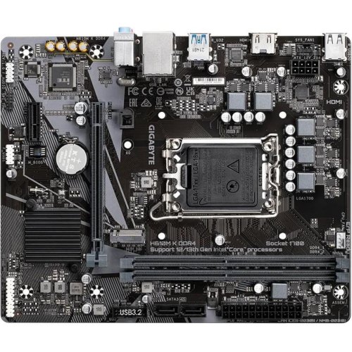 Материнська плата, s1700, Gigabyte H610M K DDR4, MicroATX, Intel H610 HDMI 1xM.2 GbE  LAN mATX