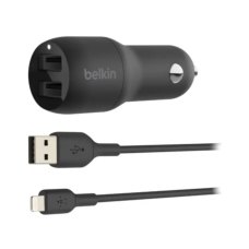 Автомобільний Зарядний Пристрій Belkin Car Charger (24W) Dual USB-A, USB-A - Lightning 1м Black