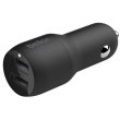 Автомобільний Зарядний Пристрій Belkin Car Charger (24W) Dual USB-A, USB-A - USB-C 1м Black