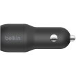 Автомобільний Зарядний Пристрій Belkin Car Charger (24W) Dual USB-A, USB-A - USB-C 1м Black