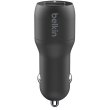 Автомобільний Зарядний Пристрій Belkin Car Charger (24W) Dual USB-A, USB-A - USB-C 1м Black