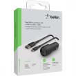Автомобільний Зарядний Пристрій Belkin Car Charger (24W) Dual USB-A, USB-A - USB-C 1м Black