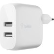 Мережевий Зарядний Пристрій Belkin Home Charger (24W) DUAL USB 2.4A White
