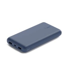 Зовнішній акумулятор PowerBank Belkin 20000mAh 15W Dual USB-A USB-C Blue