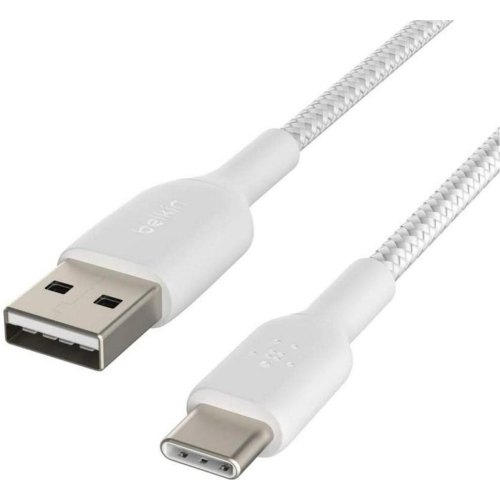 Кабель Belkin USB-A - USB-С, BRAIDED, 1m, white