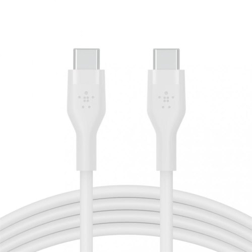 Кабель Belkin USB-С - USB-C силіконовий, з кліпсою, 2м, білий