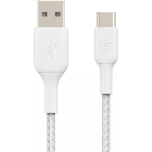 Кабель Belkin USB-A - USB-C силіконовий, з кліпсою, 2м, білий