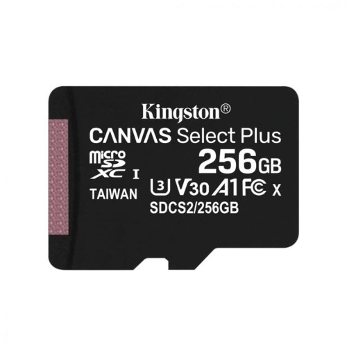 microSDXC карта 256Gb Kingston class10 без адаптера UHS-I R100/W85MB/s (SDCS2/256GBSP)