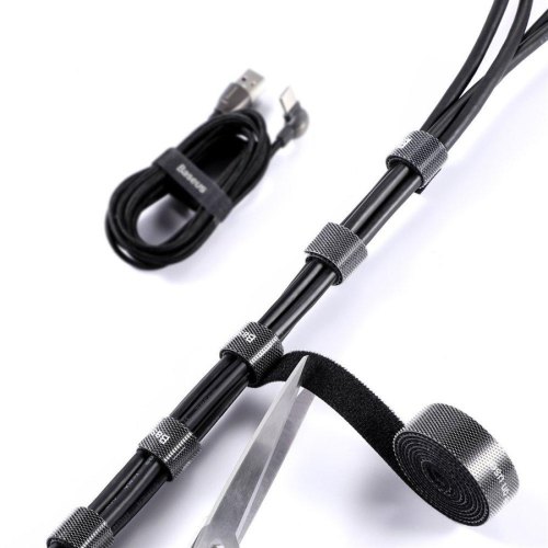 Органайзер проводів BASEUS COLOURFUL CIRCLE VELCRO STRAP 1M, Чорний (ACMGT-E01)