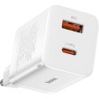 МЗП Baseus Super Si Pro Quick Charger Type-C+USB 30W, White