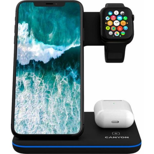 Бездротовий зарядний пристрій CANYON 3in1 Wireless charger (CNS-WCS303B)