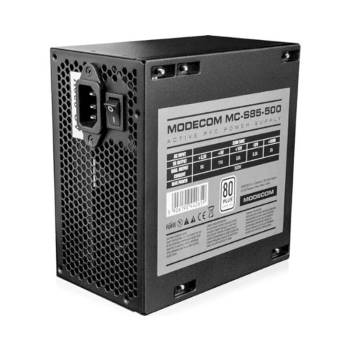 Блок живлення, 500W Modecom MC-500-85, 120мм, 80+, Bulk