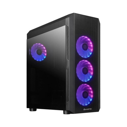 Корпус Chieftec SCORPION 4 GL-04B-OP 4x120mm A-RGB, ATX, без БЖ, Black